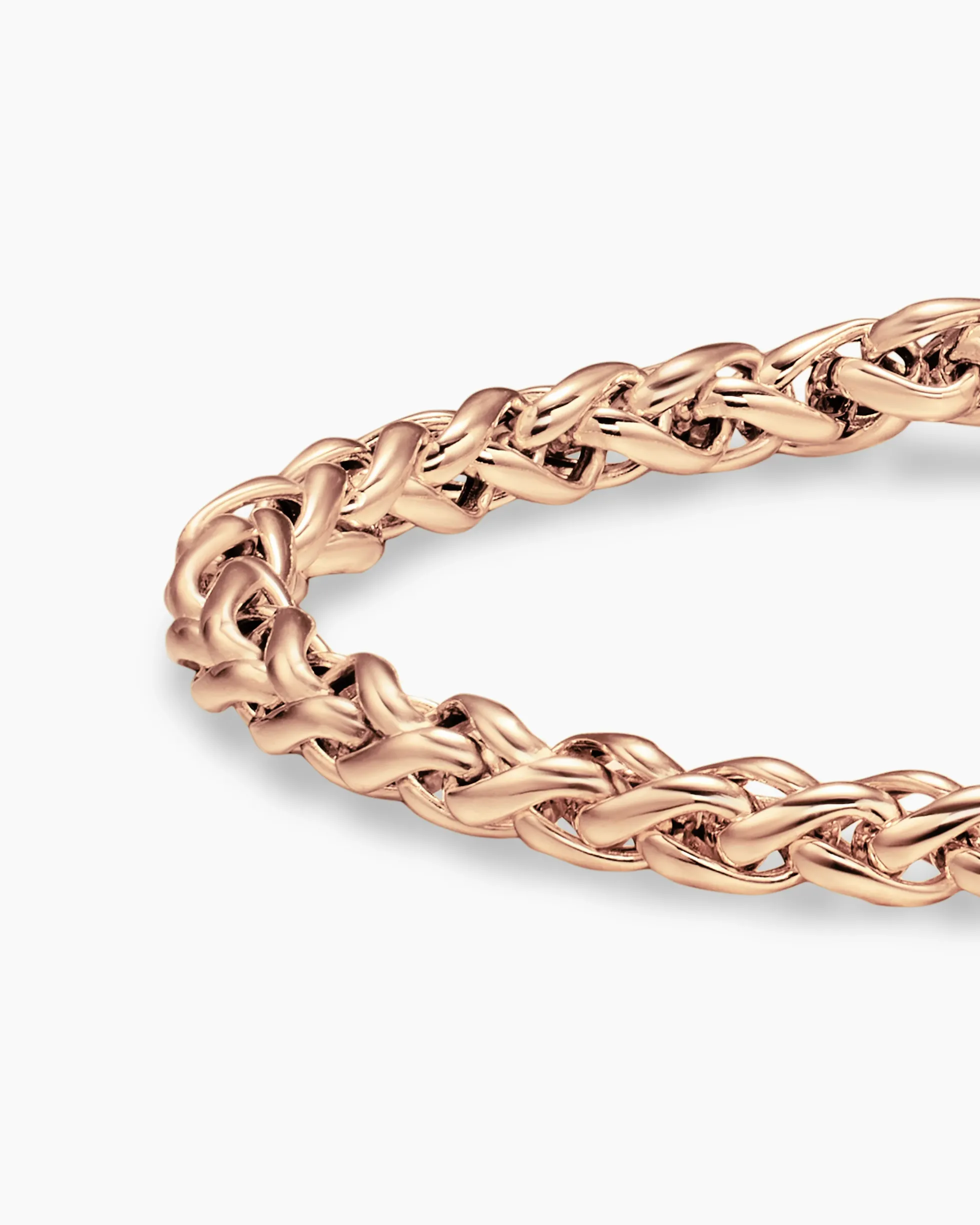 Wheat Chain Bracelet 18K Rose Gold, 4mm