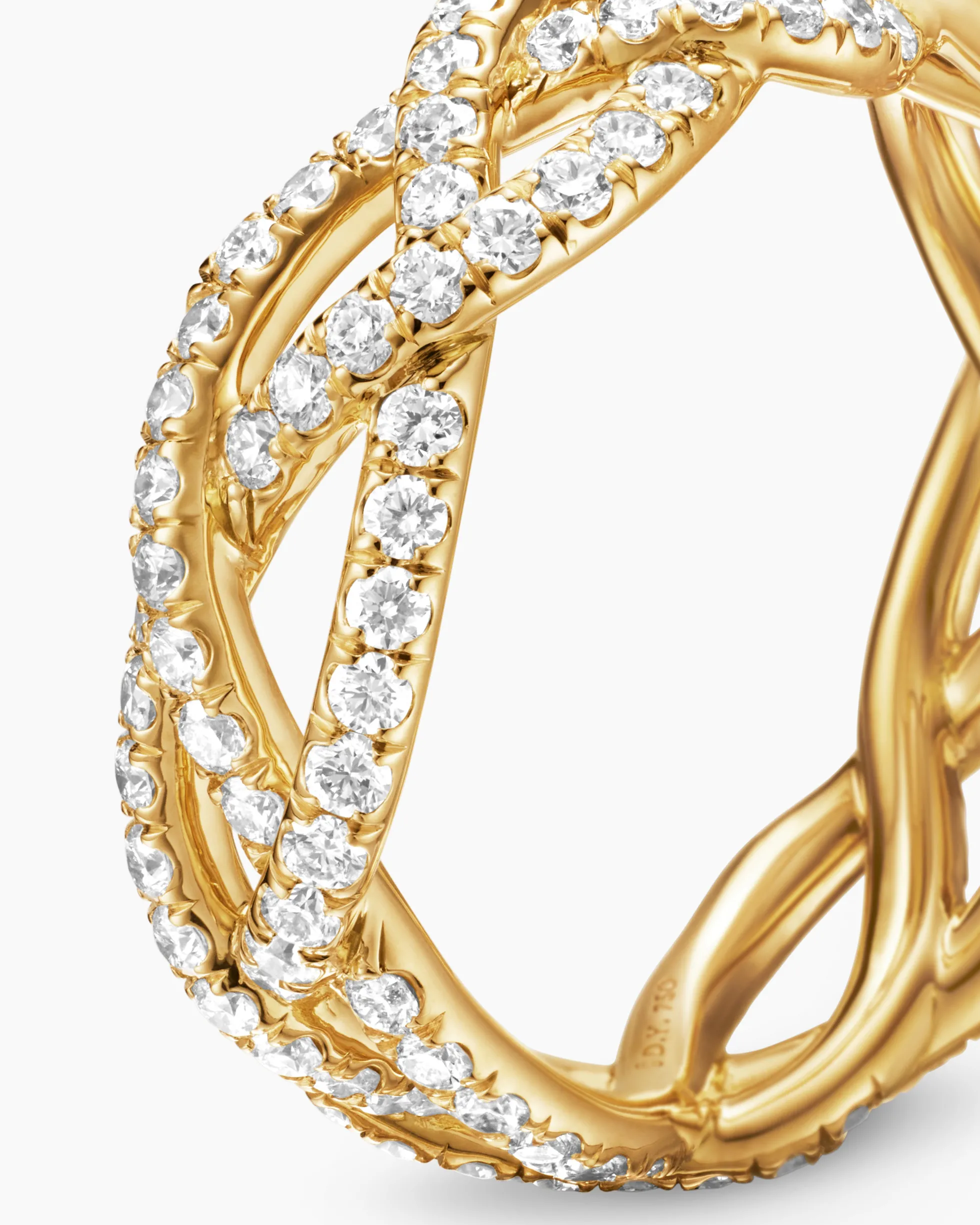 Wisteria® Band Ring 18K Yellow Gold with Diamonds, 7.3mm