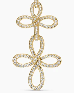 Wisteria® Statement Drop Earrings 18K Yellow Gold with Diamonds, 88.7mm